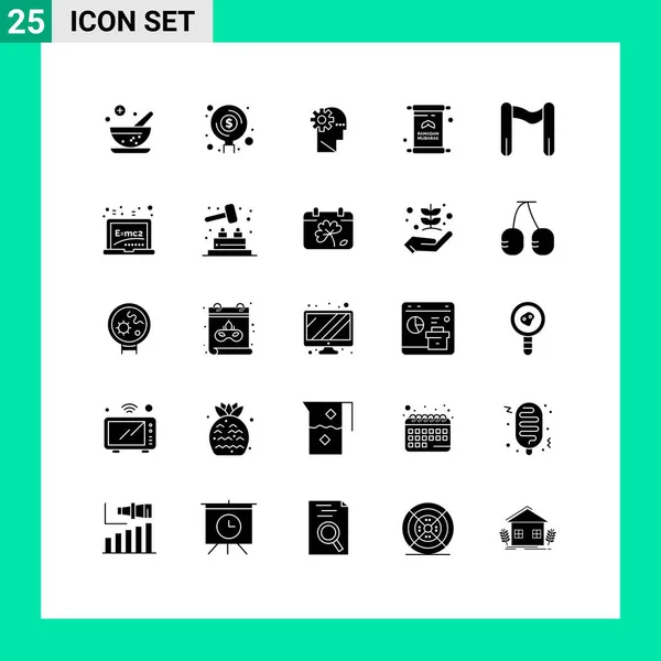 25個のモダンなUiアイコンのセット仕上げ ラマダーン イフタール 文字の記号編集可能なベクトルデザイン要素 — ストックベクタ