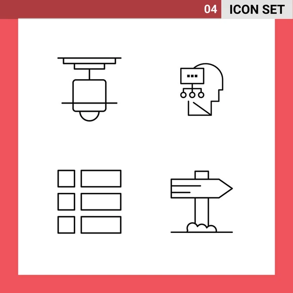 Universal Icon Symbols Group Modern Filledline Flat Colors Decor Collage — Vetor de Stock