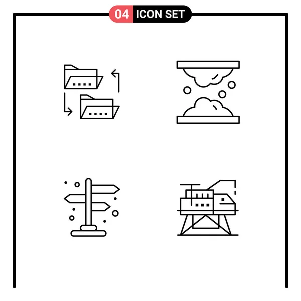 User Interface Line Pack Signes Symboles Modernes Dossier Soins Peau — Image vectorielle