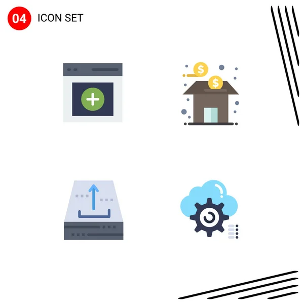Flat Icons Signs Symbols Communication Archive User Financial File Editable — 스톡 벡터