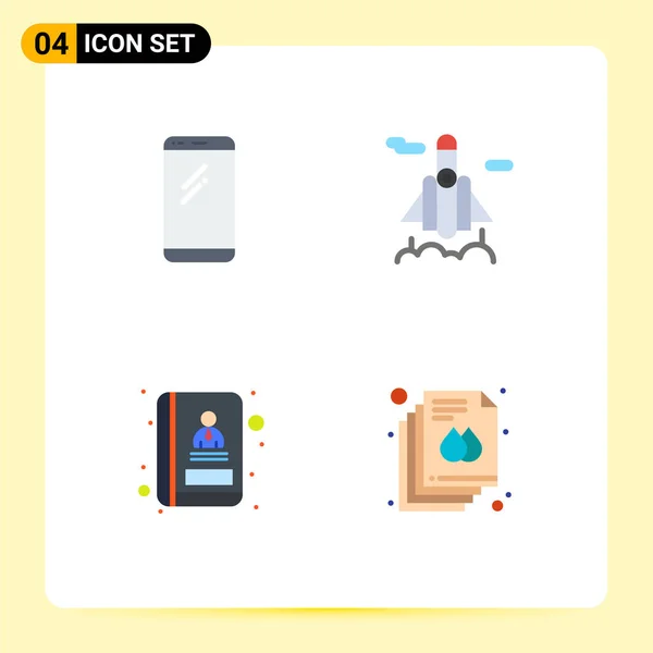 Universal Icon Symbols Grupo Iconos Planos Modernos Teléfono Libro Androide — Vector de stock