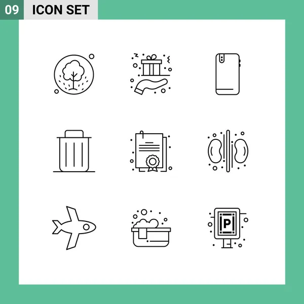 Paquet Panneaux Symboles Contours Modernes Pour Les Supports Impression Web — Image vectorielle