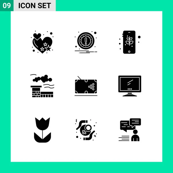 Creative Icons Modern Signs Sysymbols Play Table Mobile Pool Landscape — Vector de stock