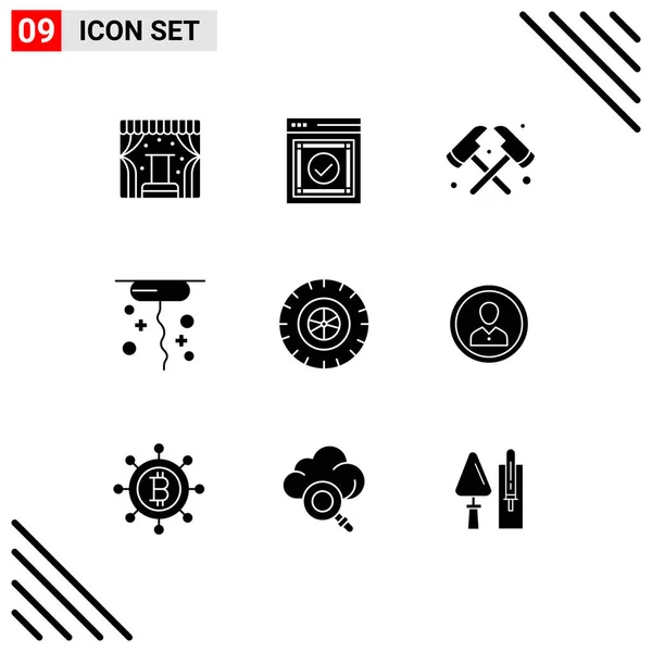 Creative Icons Modern Signs Sysymbols Wheel Car Website Giving Corkscrew — Vector de stock