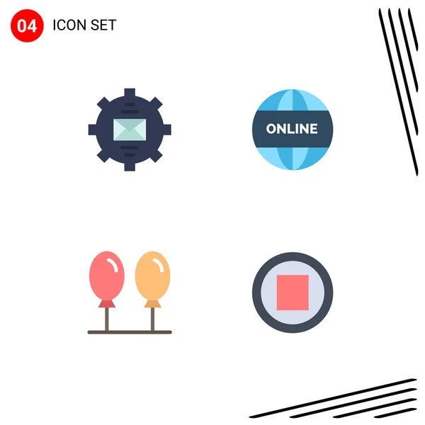 Flat Icon Pack Universal Symbols Communication Beach Help Online Fly — Stockový vektor