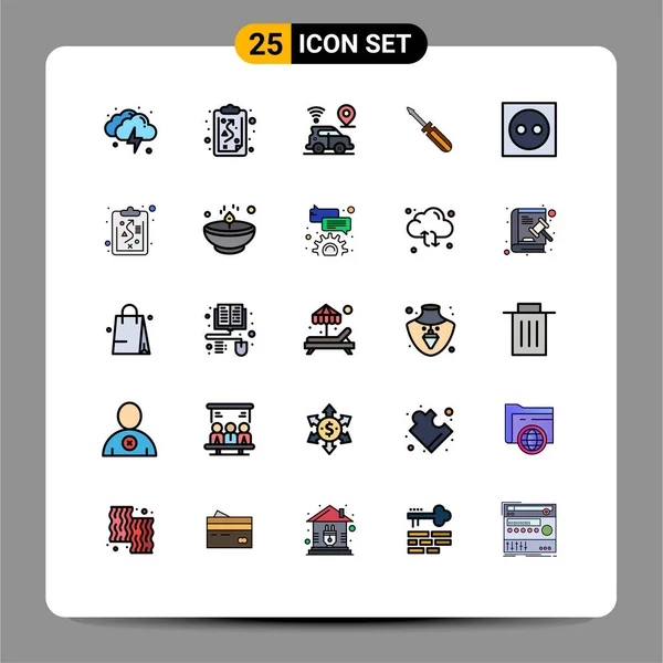 Stock Vector Icon Pack Van Line Signs Symbolen Voor Appartement — Stockvector