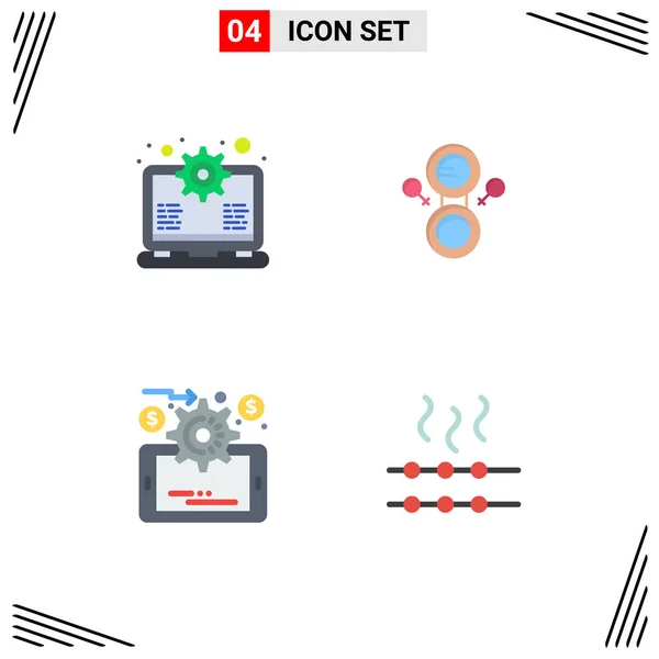 Set Modern Icons Symbols Signs Gear Online Evaluation Support Symbol — Stock Vector