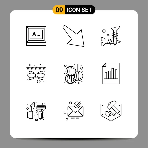 Set Vector Outlines Grid New Chinese Diy Rating Management Editable — Stock Vector