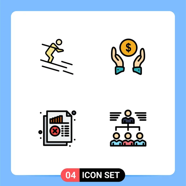 Conjunto Icones Modernos Símbolos Sinais Para Atividade Análise Desportista Dinheiro — Vetor de Stock