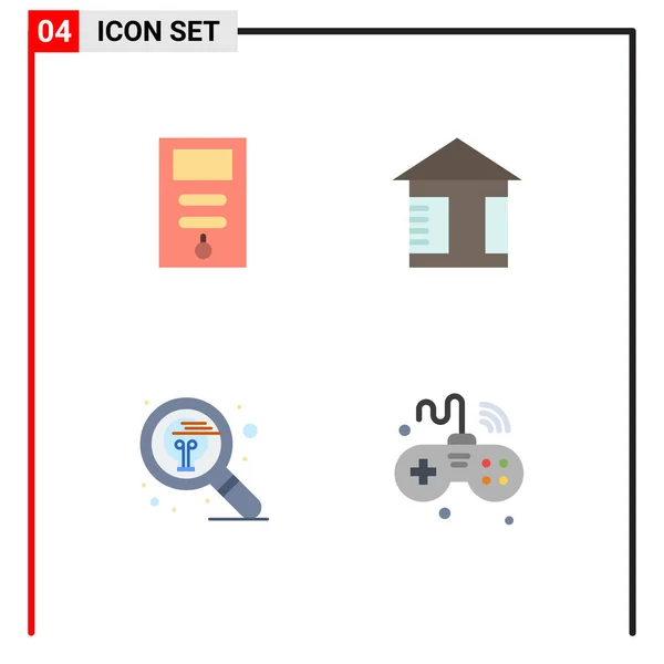 Pictogram Set Simple Flat Icons Computer Idea Stabilizer Street Thinking — Stock Vector