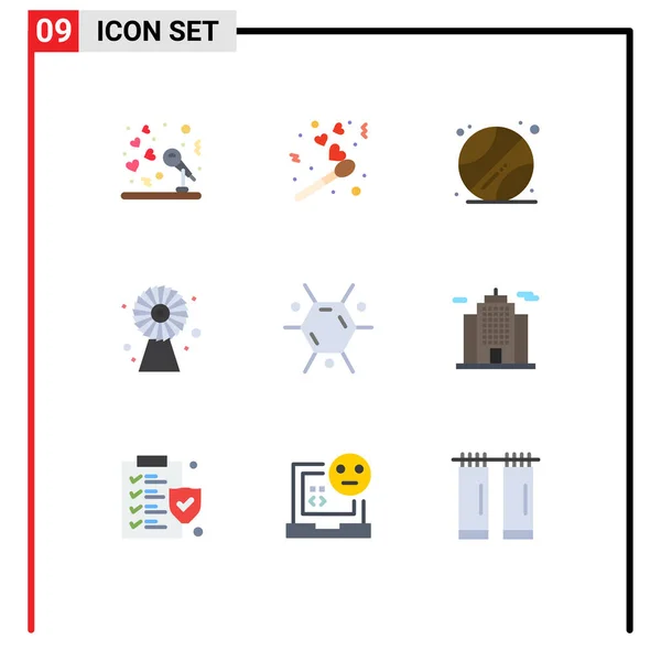 Universal Icon Symbols Group Modern Flat Colors Science Biology Ball — Vetor de Stock