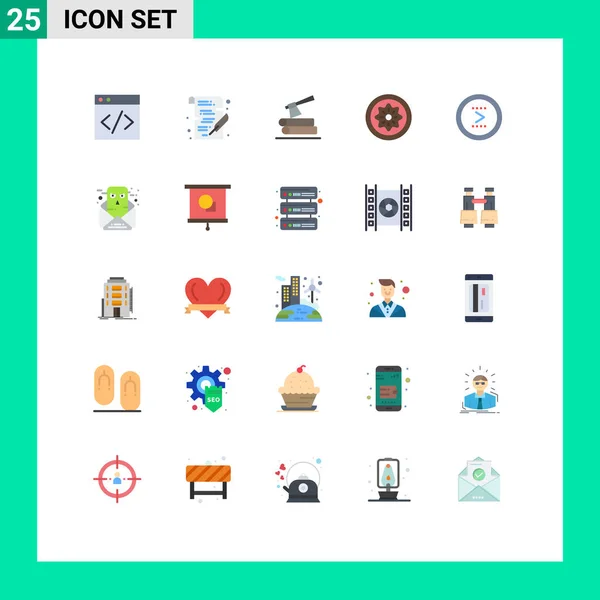 Set Modern Icons Symbols Signs Circle Slice Log Kiwi Food — Stock Vector
