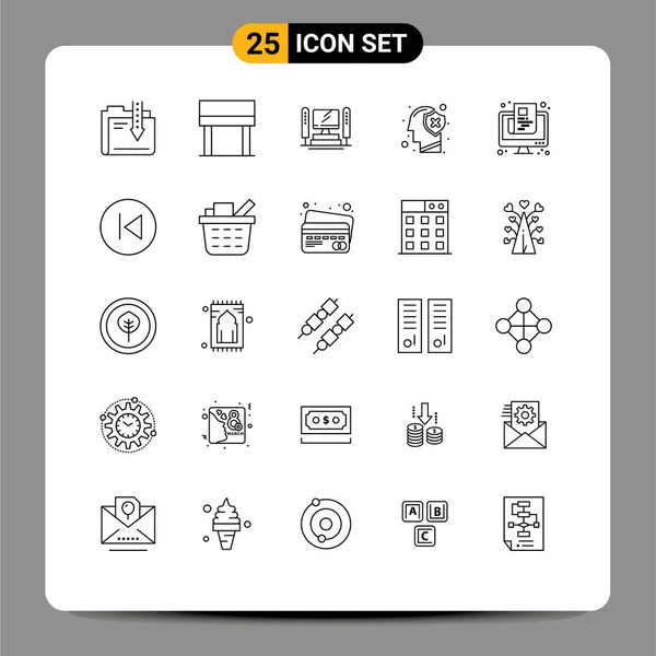 Stock Vector Icon Pack Líneas Signos Símbolos Para Noticias Protección — Archivo Imágenes Vectoriales