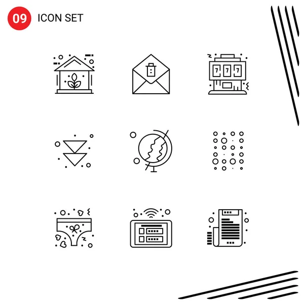 Stock Vector Icon Pack Líneas Signos Símbolos Para Globo Tierra — Archivo Imágenes Vectoriales