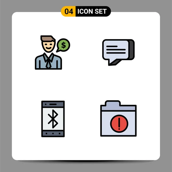 Creative Icons Moderní Znamení Symboly Člověka Mobilní Dolar Zpráva Upozornění — Stockový vektor