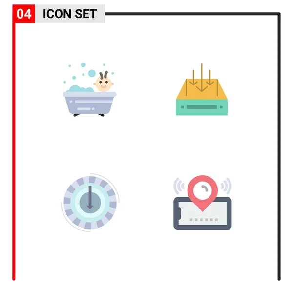 Universal Icon Symbols Group Modern Flat Icons Baby Parcel Shower — Stockový vektor