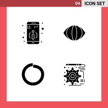 Detay, tasarım, göz, cıvata, mühendislik, düzenlenebilir vektör tasarım elementlerinin modern 4 Katı Kabartmalı Grafikleri