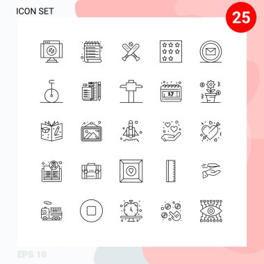 25 yaratıcı çizgi dizisi, sıra, top, ofis, başarı düzenlenebilir vektör tasarım elementleri