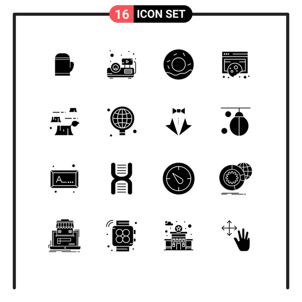 Creative Icons Modern Signs Symbols Destruction Damage Donuts Privacy Data — Stock Vector