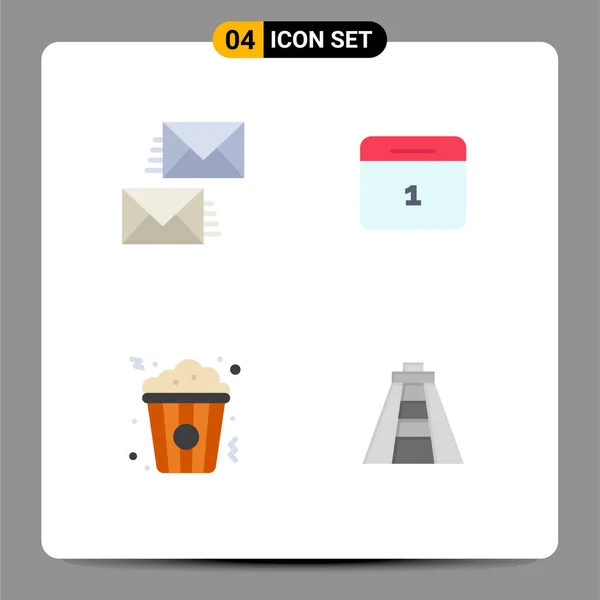 Flat Icon Koncept Pro Webové Stránky Mobilní Apps Komunikace Popcorn — Stockový vektor