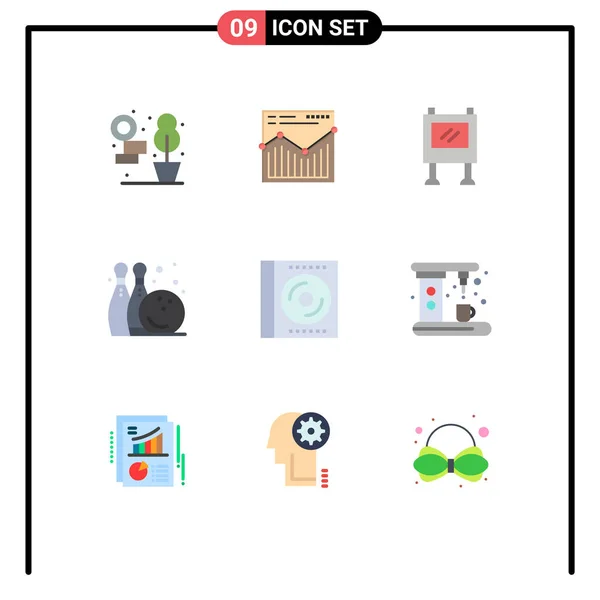 Universal Icon Symbols Group Modern Flat Colors Compact Blu Ray — Stockový vektor