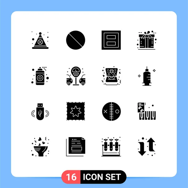 电子商务可编辑向量设计元素的16个实体符号和符号组 — 图库矢量图片