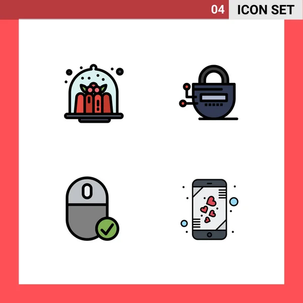 Creative Icons Modern Signs Sysymbols Brownie Computers Dessert Locked Devices — Archivo Imágenes Vectoriales