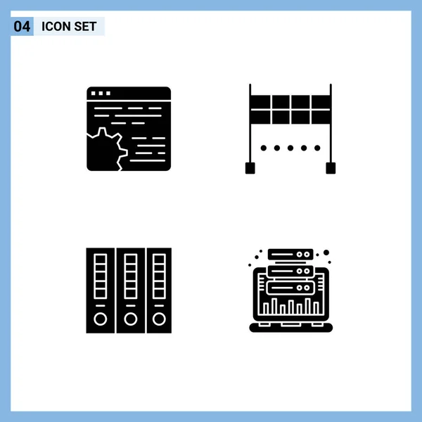 Interface Utilisateur Glyphe Solide Pack Signes Symboles Modernes Api Affaires — Image vectorielle