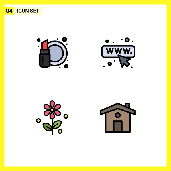Conjunto Icones Modernos Símbolos Sinais Para Beleza Natureza Moda Página — Vetor de Stock