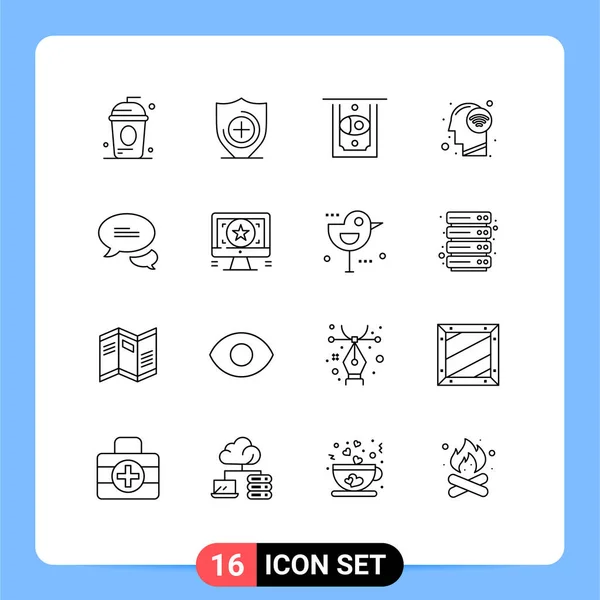 Universal Icon Symbols Gruppe Von Modernen Umrissen Von Sms Chat — Stockvektor
