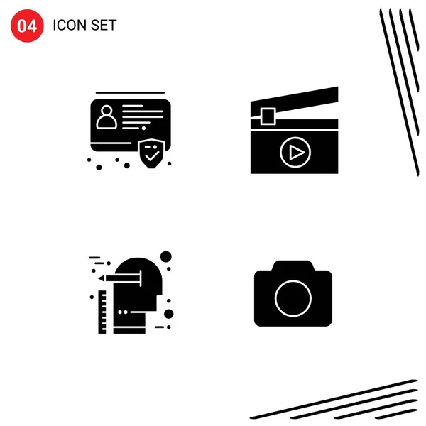 Stock Vector Icon Pack Mit Linienzeichen Und Symbolen Für Denken — Stockvektor