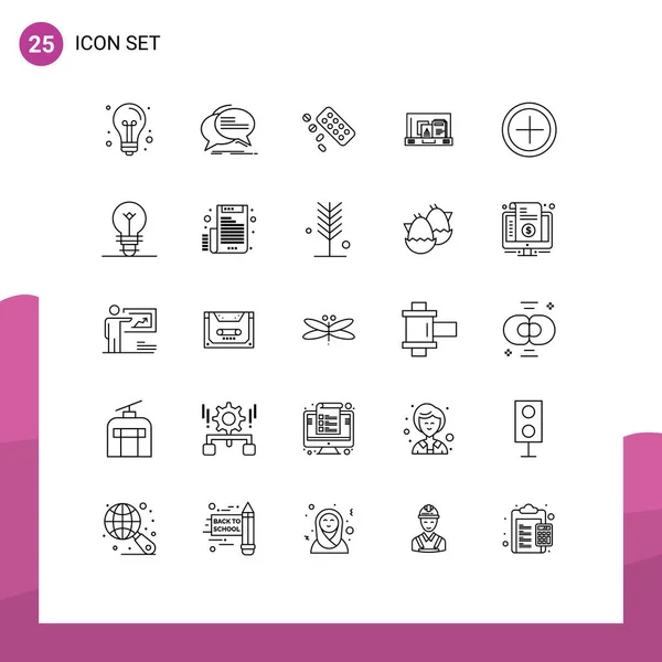 Creative Icons Modern Signs Symbols Briefcase Paper Speech Presentation Tablet — Stock Vector