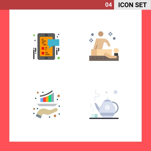 Stock Vector Icon Pack Лінійних Знаків Символів Facebook Графік Мобільний — стоковий вектор