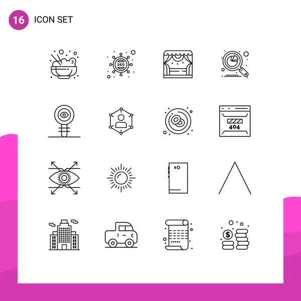 Creative Icons Modern Signs Symbols Chemical Search Spotlight Graph Analytics — Stock Vector