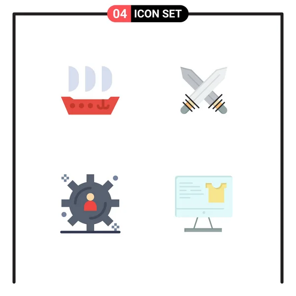 Benutzeroberfläche Flaches Icon Pack Moderner Zeichen Und Symbole Der Argosy — Stockvektor