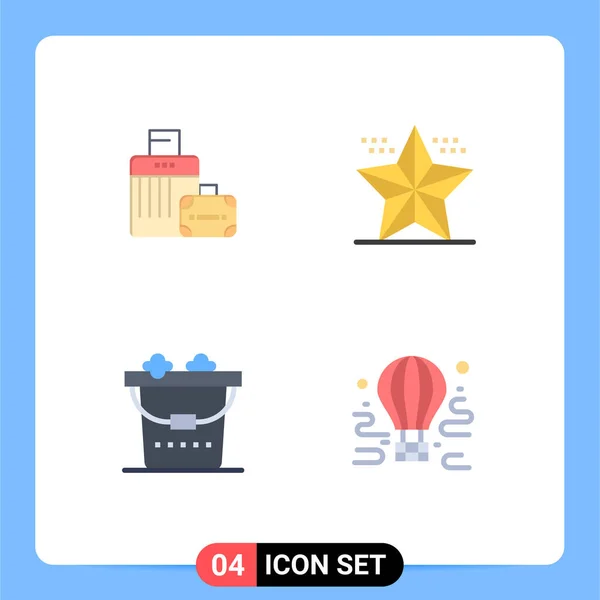 Interface Utilisateur Flat Icon Pack Signes Symboles Modernes Bagages Propre — Image vectorielle