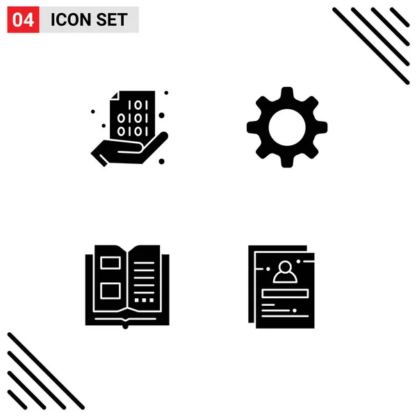 Modernes Set Von Festen Glyphen Und Symbolen Wie Code Information — Stockvektor