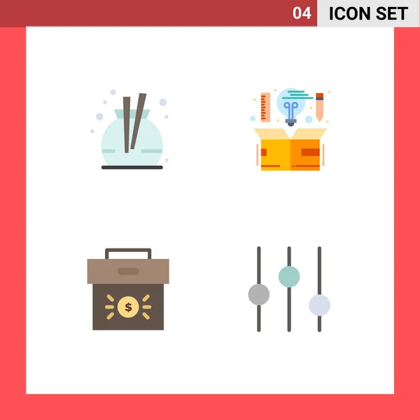 Flat Icon Pack Universal Σύμβολα Αρώματος Επιχείρησης Υπολογιστή Ιδέας Οικονομίας — Διανυσματικό Αρχείο