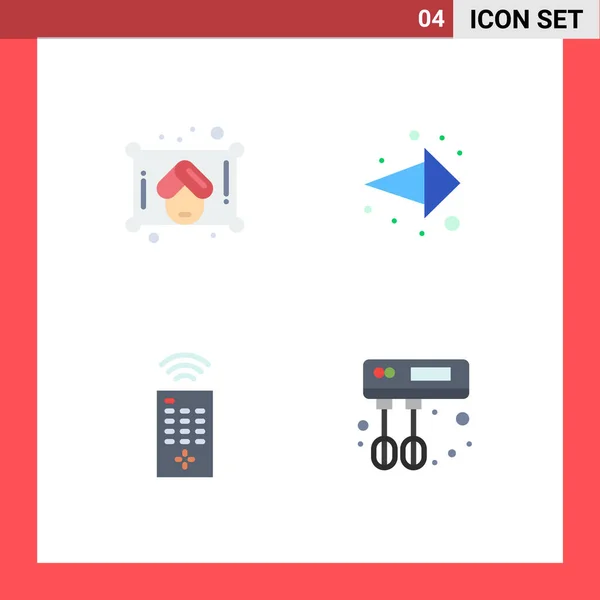 Editable Vector Line Pack Simple Flat Icons Woman Cook Arrow — Stock Vector