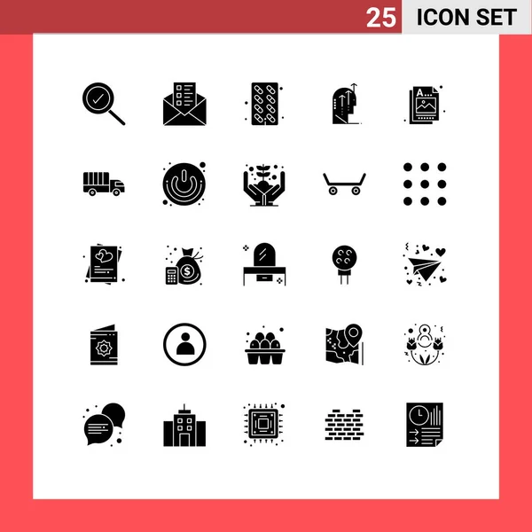 Universal Icon Symbols Group Modern Solid Glyphs Idea Tervező Tabletták — Stock Vector