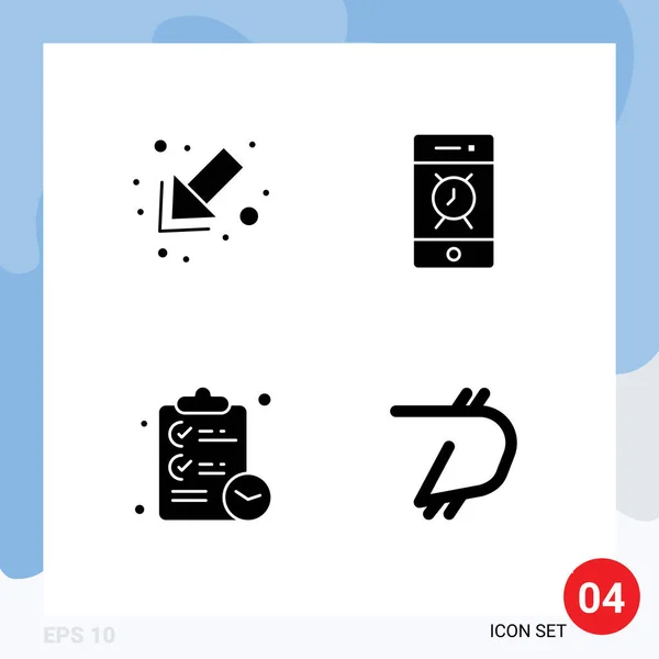 Stock Vector Icon Pack Line Signs Symbols Arrow Tasks Alarm — Stock Vector