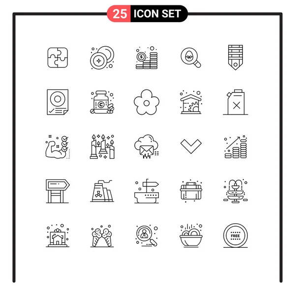 Kreativních Ikon Moderní Znaky Symboly Odznaku Velikonoce Peníze Vejce Mince — Stockový vektor