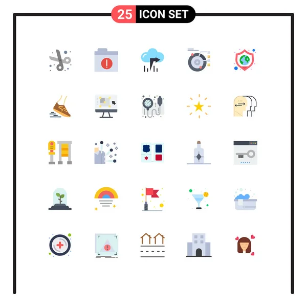 Creative Icons Modern Signs Sysymbols Shield Protect Arrow Solar Orbit — Vector de stock