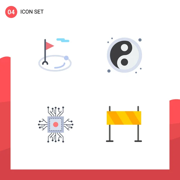 User Interface Flat Icon Pack Modern Signs Symbols Flag Cpu — Vetor de Stock