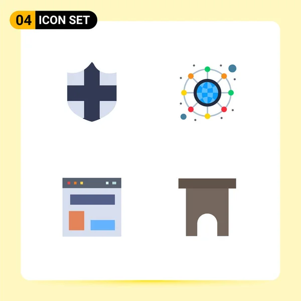 Universal Icon Symbols Group Modern Flat Icons Protection Website Connection — Vetor de Stock