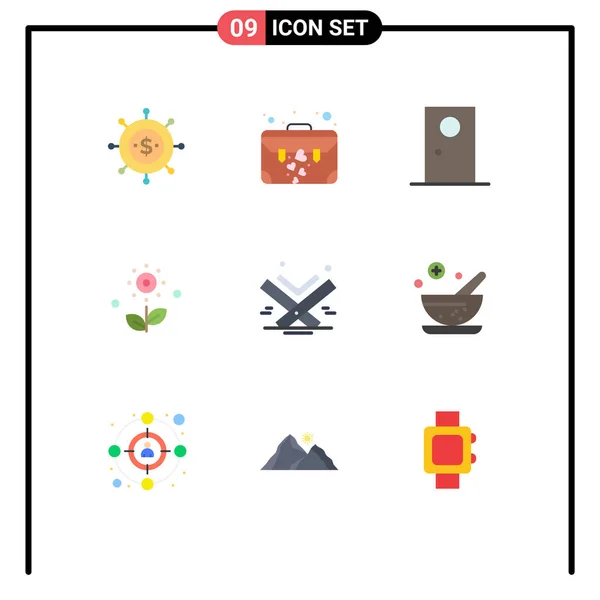 Stock Vector Icon Pack Line Signs Symbols Quran Rose Door — 스톡 벡터