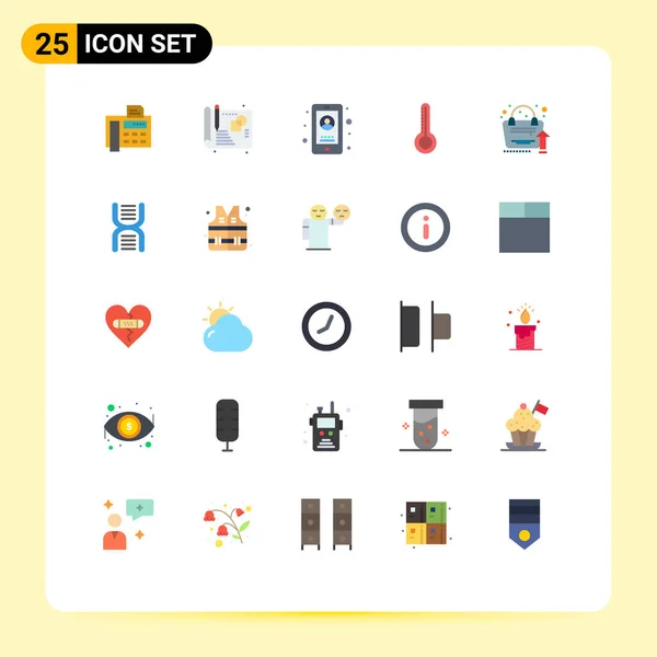 2014 Mobile Interface Flat Color Set Pictograms Growth Analtics Mobile — 스톡 벡터