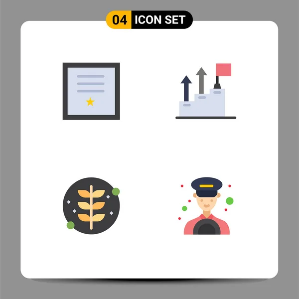 Set Commercial Flat Icons Csomag Jelvények Küldetés Szalag Üzleti Levél — Stock Vector