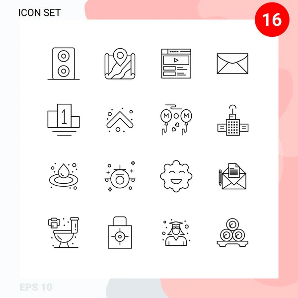Conjunto Icones Modernos Símbolos Sinais Para Setas Esporte Web Pódio — Vetor de Stock