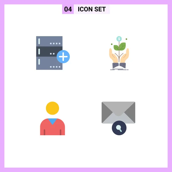 Flat Icon Pack Símbolos Universais Adicionar Subir Dados Empresa Interface —  Vetores de Stock